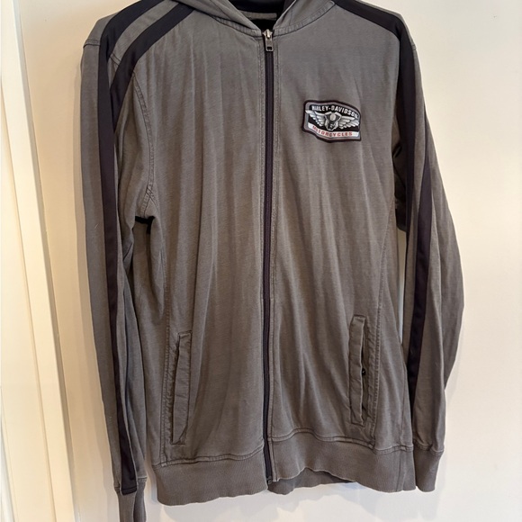 Harley-Davidson Gray Full Zip-Up Hoodie size medium - Picture 2 of 6